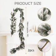 2-Piece 6.5FT Christmas Pine Garland Set