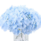 Light blue real touch faux hydrangea flowers 10pcs with stems for wedding home decor