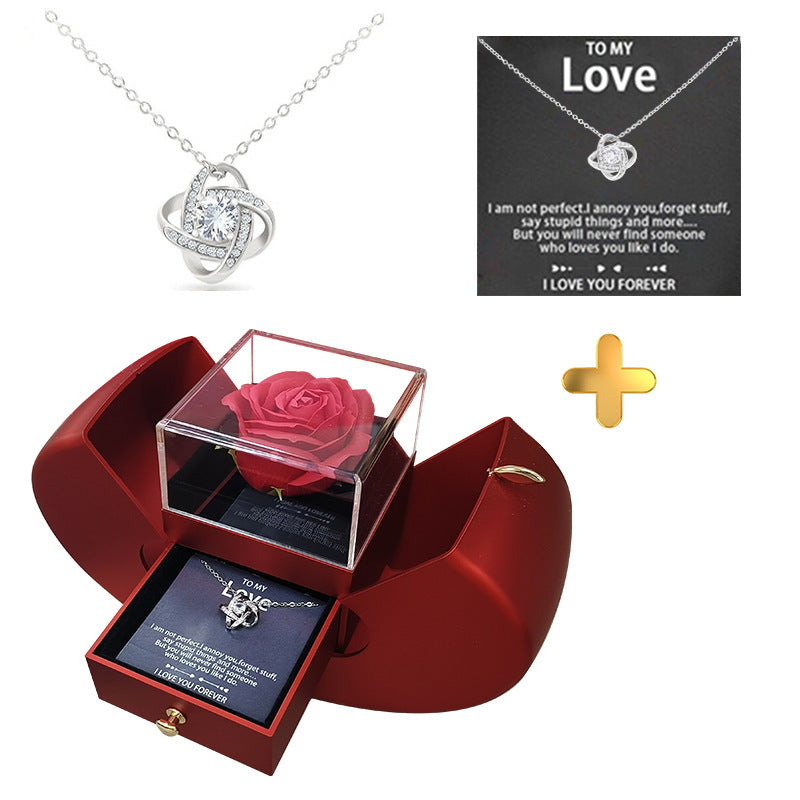 Pendant Necklace - With Real Rose - To My Love