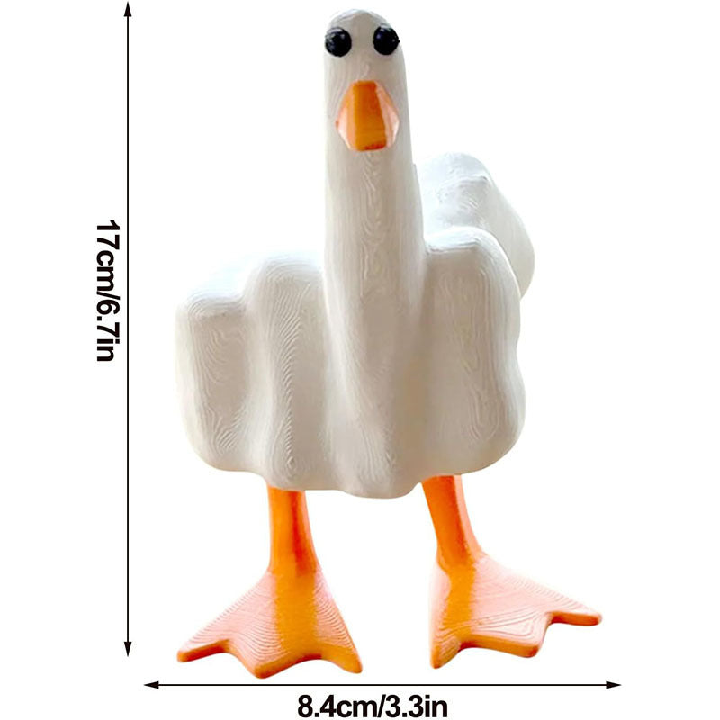 Funny Duck Resin Figurine ,Middle Finger Duck Resin Garden Statue ,Middle Finger Duck Resin Craft You Home Decoration Sculpture Statue for Home Office Desk Gift Ornaments