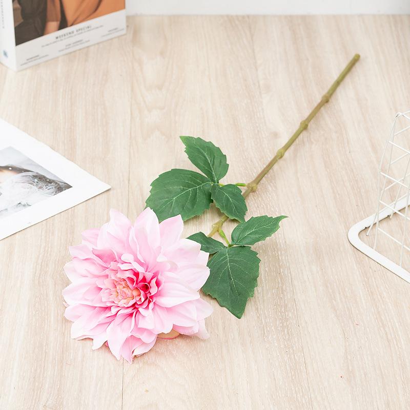 Pink artificial dahlia flowers 6pcs Chinese pastoral style home garden decor