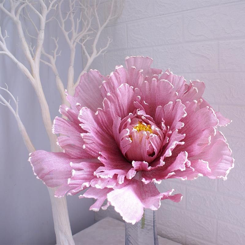 Deep pink large artificial chiffon peony flower for wedding centerpiece