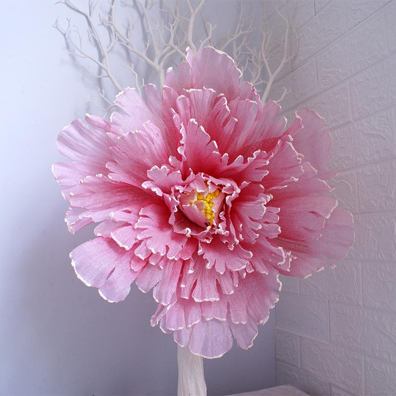 Light pink large artificial chiffon peony flower for wedding and party decor