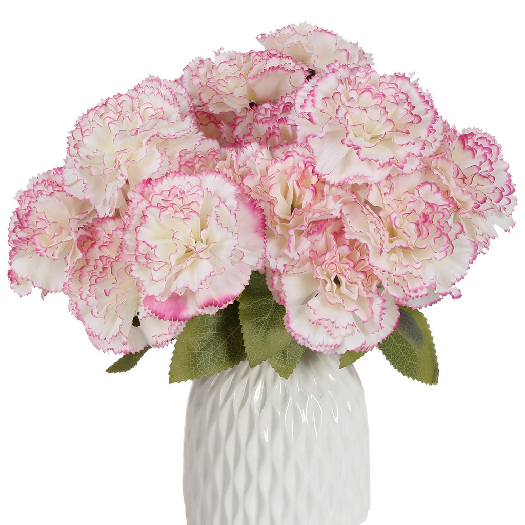 Purple multi 21-head artificial carnation stems for DIY wedding bouquet table centerpiece decor