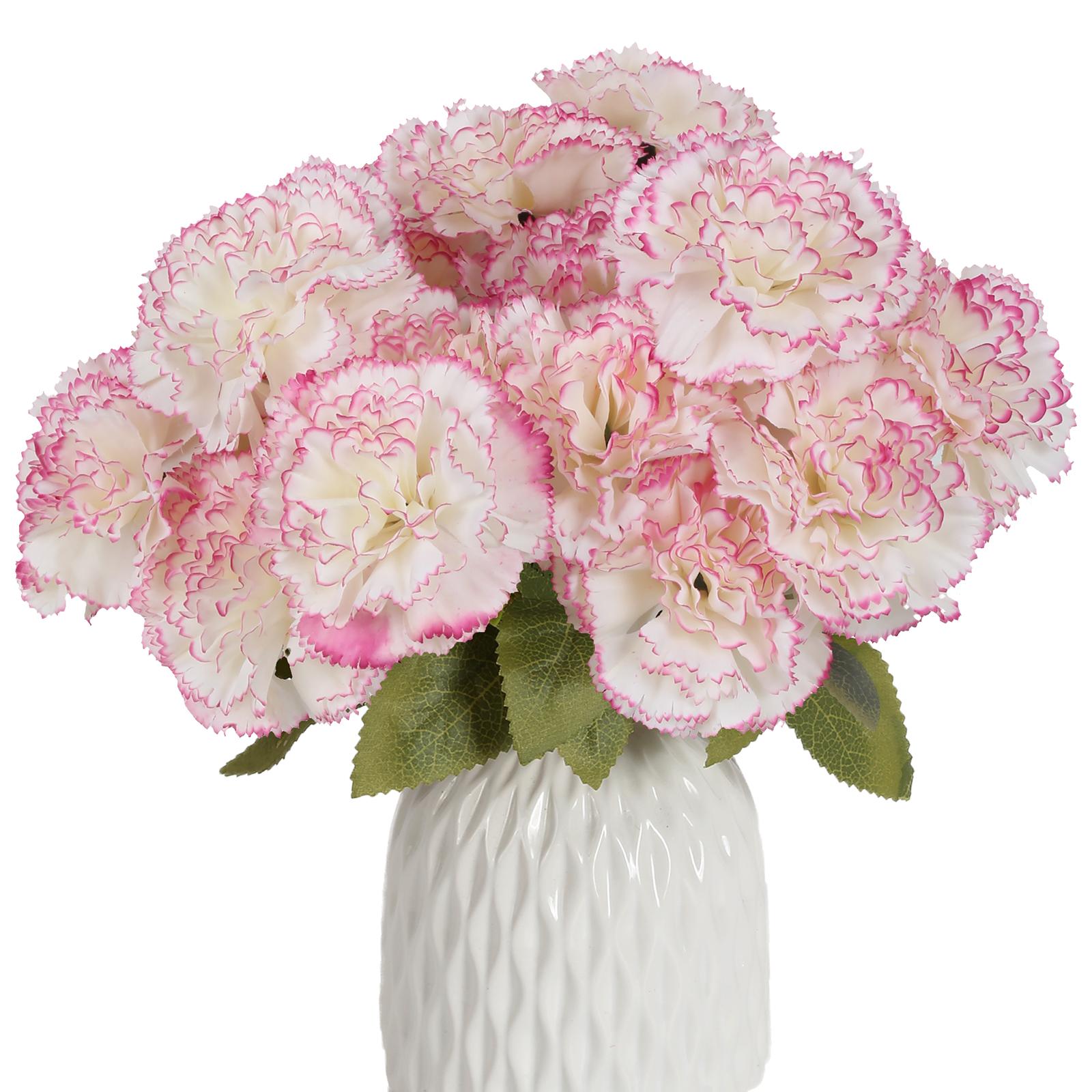 Purple multi 21-head artificial carnation stems for DIY wedding bouquet table centerpiece decor