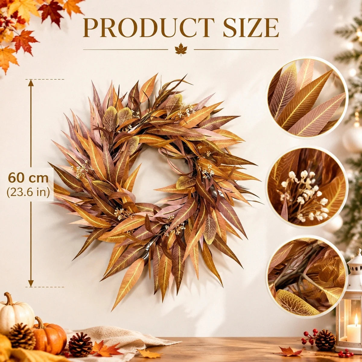Fall Corn Husk Leaf Wreath Collection