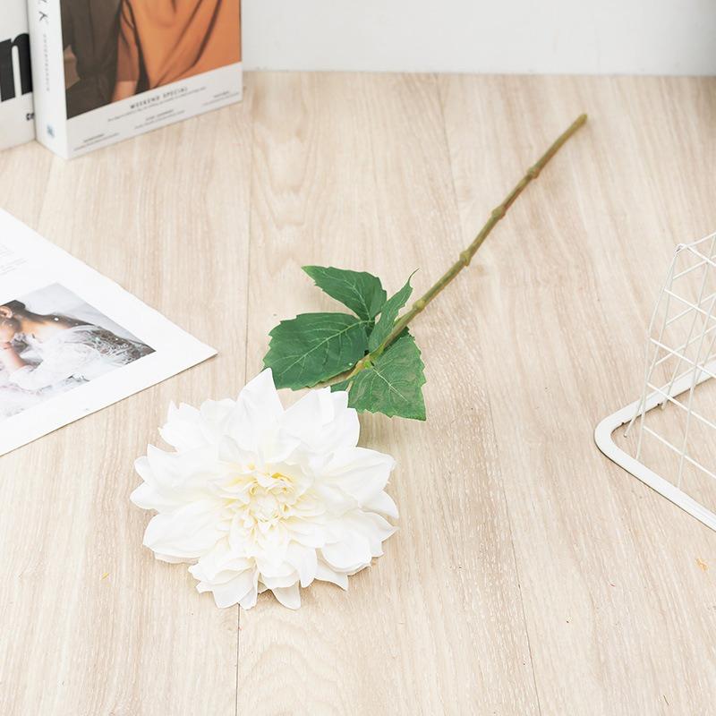 White artificial dahlia flowers 2pcs Chinese pastoral style home garden decor