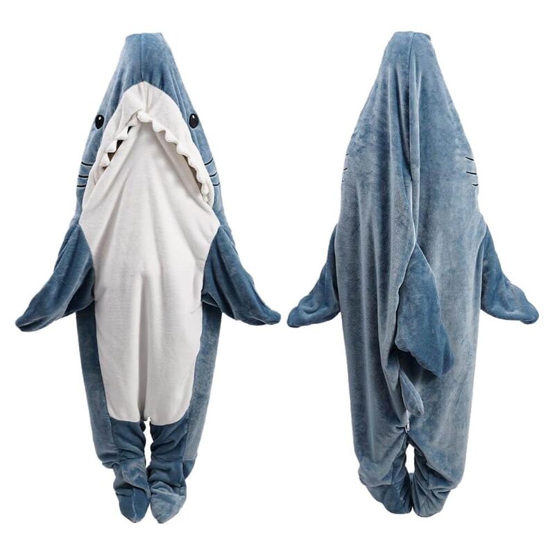 Shark Blanket Hoodie Adult, Wearable Shark Blanket Adult or Shark Sleeping Bag, Super Soft Cozy Flannel