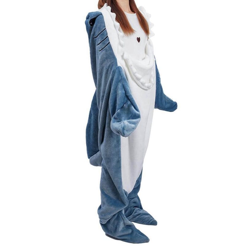 Shark Blanket Hoodie Adult, Wearable Shark Blanket Adult or Shark Sleeping Bag, Super Soft Cozy Flannel