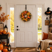 Pumpkin Rose Eucalyptus Fall Harvest Wreath – Farmhouse, 18in