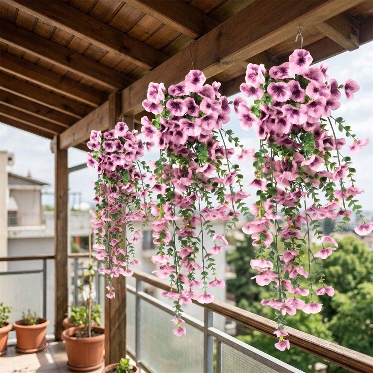 Hanging Artificial Potted Faux Eucalyptus Plants and Flowers for Modern Boho Farmhouse Bathroom Office Desk Wall Book Shelf Living Room Aesthetic Decor Indoor