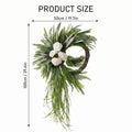 Bohemian Fern Wreath with White Rose Cascading Design Front Door Decor Spring Summer Home Wall Hanging Porch Art