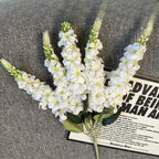 Artificial delphinium hyacinth bouquet 22.4in white faux flowers for wedding centerpiece home decor