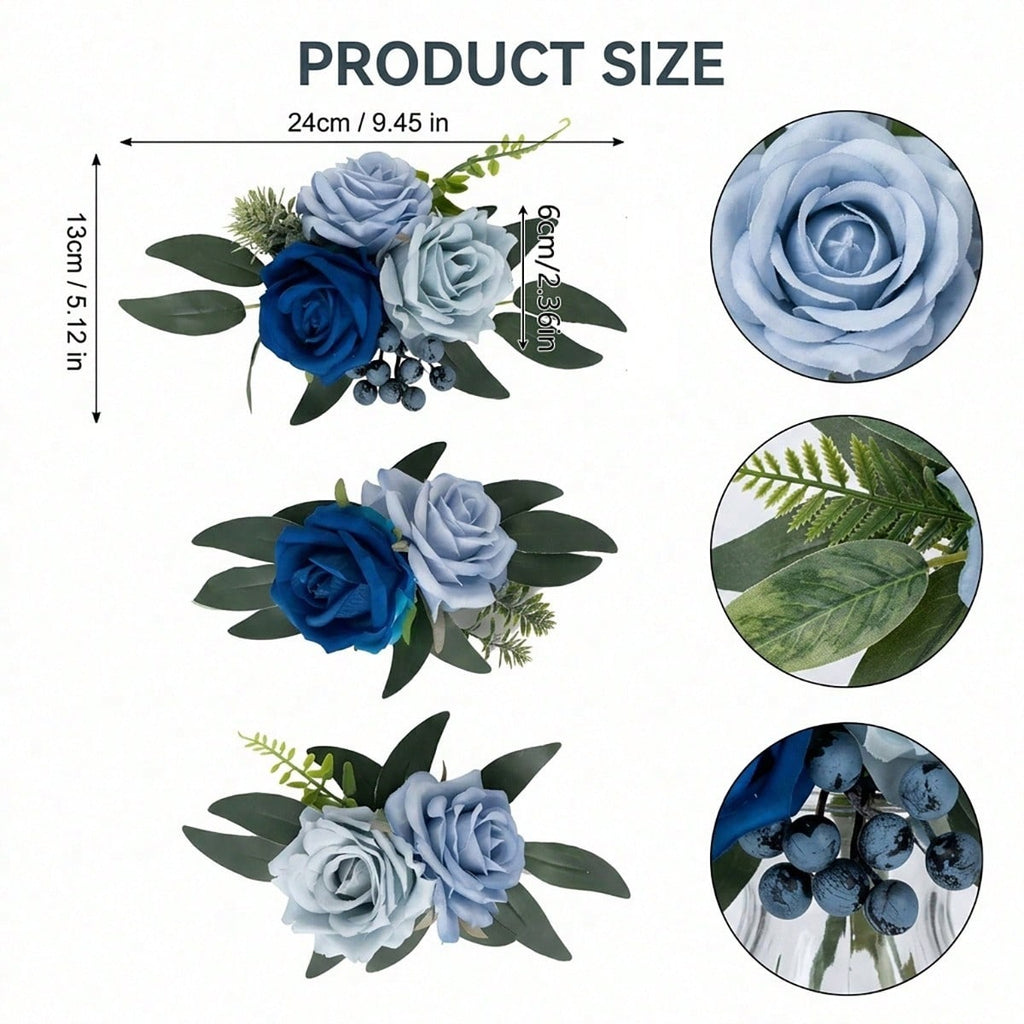 Cake Topper Flowers | 3PCS Pre-Made Floral Cake Decorations for Wedding Birthday Baptism Baby Shower