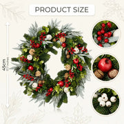 Pomegranate Eucalyptus Evergreen Christmas Wreath – Farmhouse, 18in