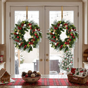 Pomegranate Eucalyptus Evergreen Christmas Wreath – Farmhouse, 18in