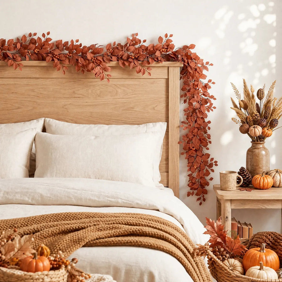 Artificial Fall Leaf & Berry Garland Set of 2 – 200cm