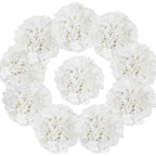 White Hydrangea Flower Heads 10pcs for wedding centerpiece by IPOPU
