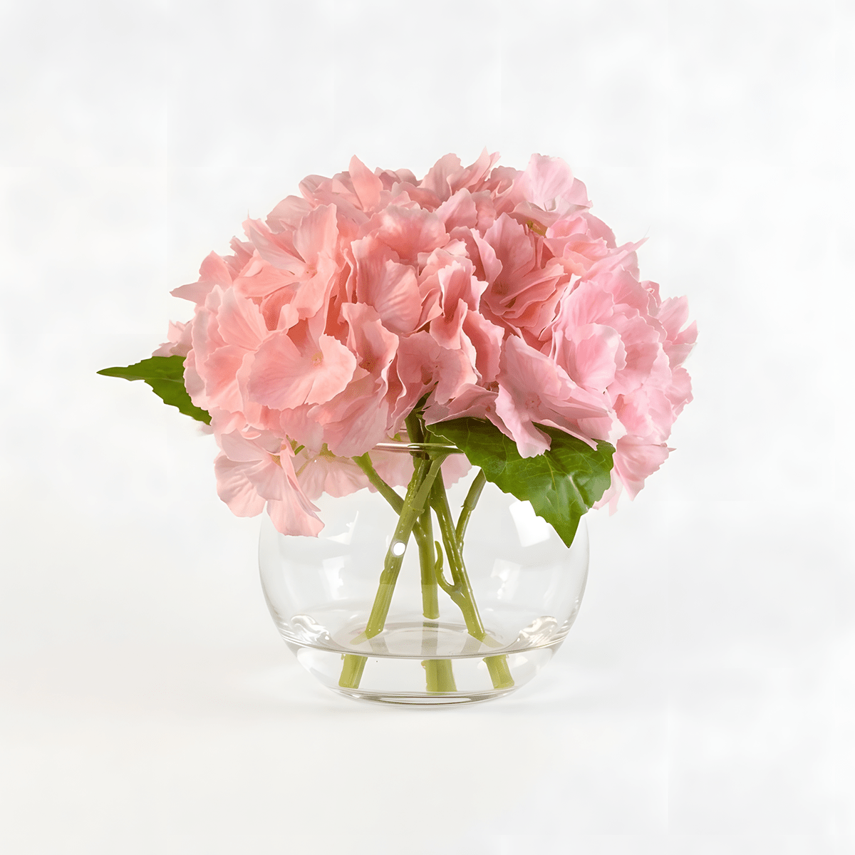Hydrangea Flowers In Glass Vase for modern home decor by IPOPU