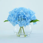 Blue Hydrangea Flowers in Glass Vase for lifelike faux floral by IPOPU