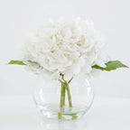 White Hydrangea Flowers In Vase for modern wedding decor by IPOPU
