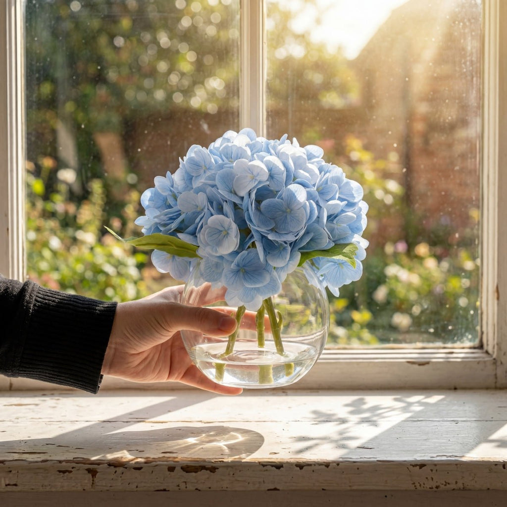 Hydrangea Flowers In Vase for modern wedding decor by IPOPU