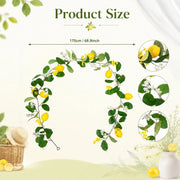 Artificial Lemon Garland with White Flowers – 175cm