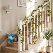 Artificial Lemon Garland with White Flowers – 175cm