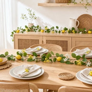 Artificial Lemon Garland with White Flowers – 175cm