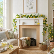 Artificial Lemon Garland with White Flowers – 175cm