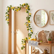 Artificial Lemon Garland with White Flowers – 175cm