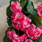 Close-up of lifelike morning glory hanging flower vine for faux cascading plant by IPOPU