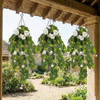 Morning glory hanging flower vine arranged for faux cascading plant by IPOPU