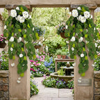 Morning glory hanging flower vine arranged for faux cascading plant by IPOPU