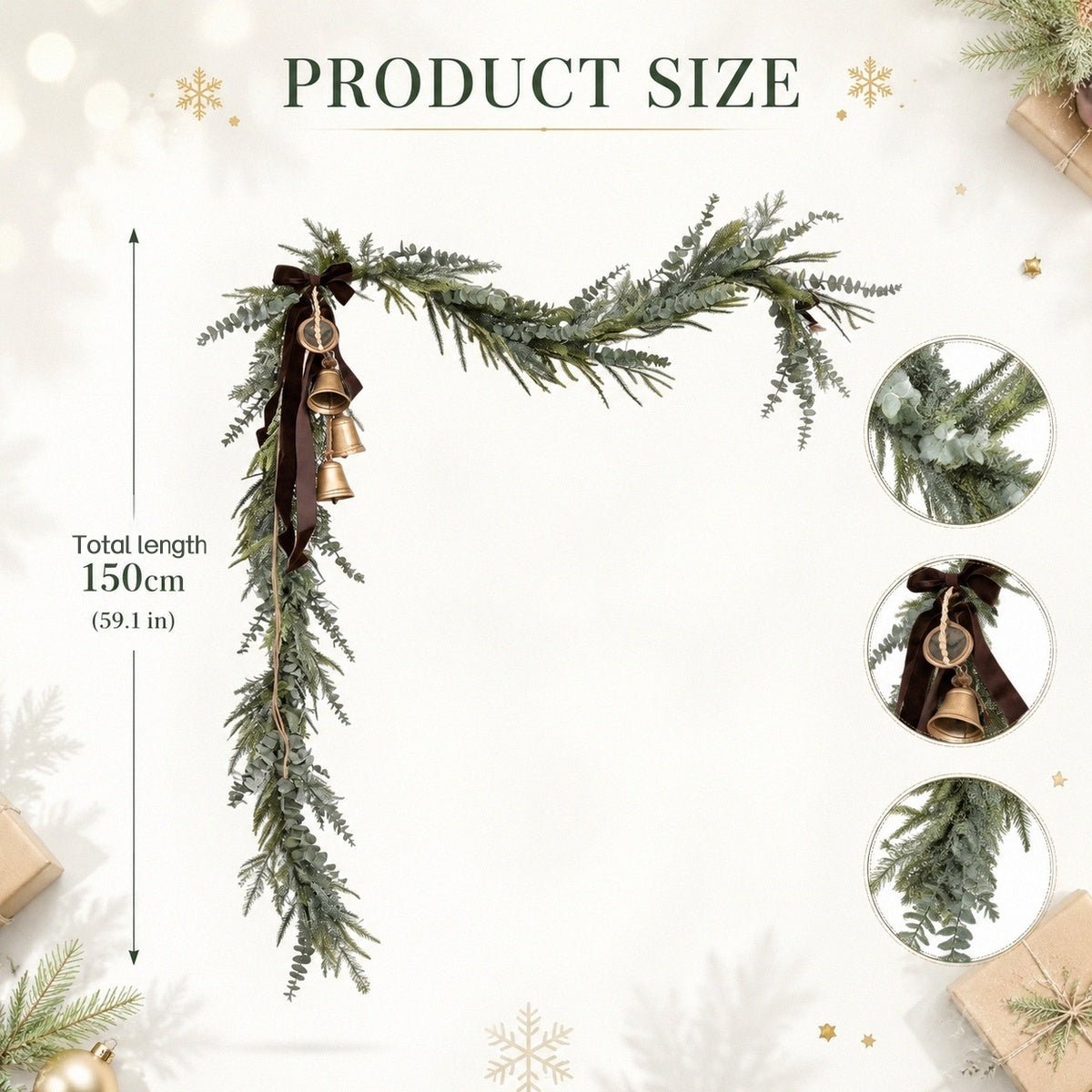Artificial Pine Eucalyptus Garland – Christmas Mantel, Staircase & Table Decor