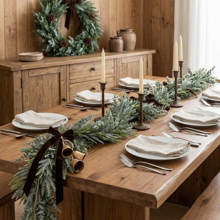 Artificial Pine Eucalyptus Garland – Christmas Mantel, Staircase & Table Decor