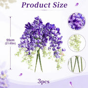 Artificial Purple Wisteria Bush with Trailing Stems