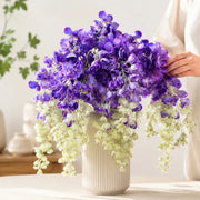 Artificial Purple Wisteria Bush with Trailing Stems