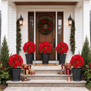 Artificial Red Poinsettia Ball Ground Stake