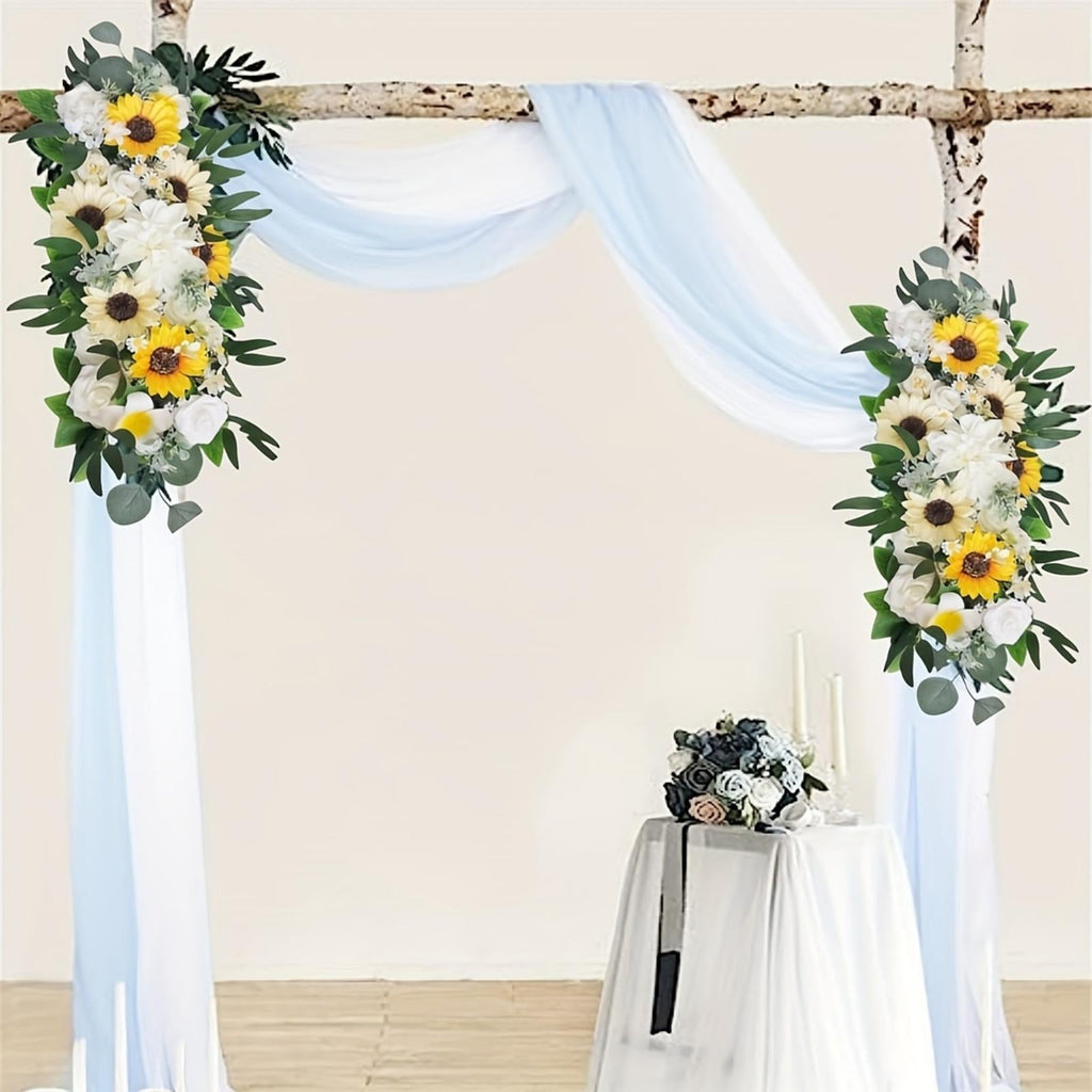 Side view of rose flower row panel for wedding backdrop by IPOPU