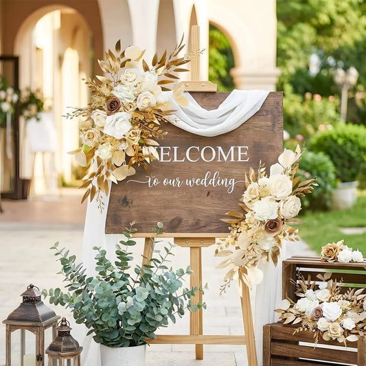 Artificial Rose Wedding Arch Flowers – 2 Pack Realistic Faux Floral Decor for Ceremony Backdrop Welcome Sign Aisle & Reception DecorationArtificial Flower ArrangementArtificial Rose Wedding Arch Flowers – 2 Pack Realistic Faux Floral Decor for Ceremony Backdrop Welcome Sign Aisle & Reception DecorationIPOPU