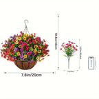 Daisy eucalyptus spring hanging basket metal bundle for outdoor indoor porch by IPOPU