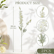 Artificial White Delphinium Stems – Set of 2