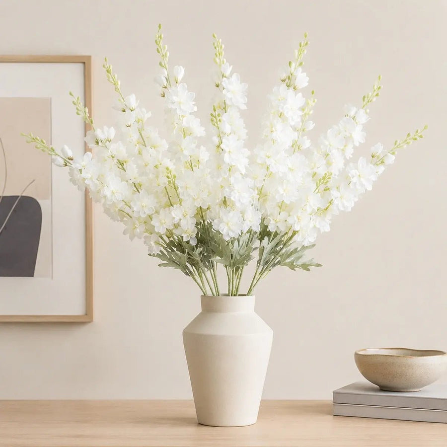Artificial White Delphinium Stems – Set of 2