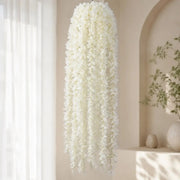 Artificial White Wisteria Hanging Vines – Set of 10