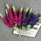 Artificial Delphinium & Hyacinth Stems 22.4in 4pcs | Faux Flowers for Wedding Floral Arrangements Centerpiece Table & Home Decor in White Blue Purple Red