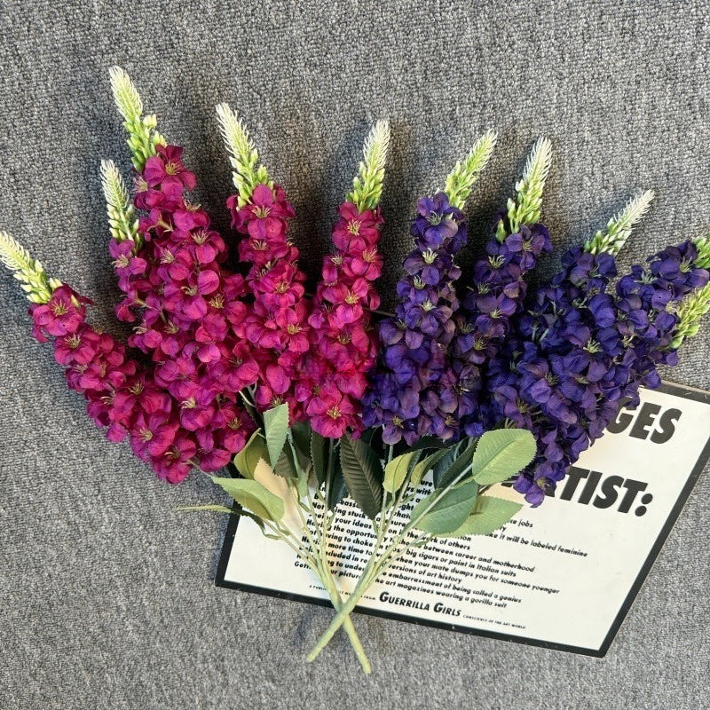 Artificial Delphinium & Hyacinth Stems 22.4in 4pcs | Faux Flowers for Wedding Floral Arrangements Centerpiece Table & Home Decor in White Blue Purple Red