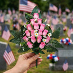Cemetery flowers memorial rose bouquets with arranged for gravesite decoration by IPOPU