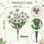Artificial Pansy Flowers Outdoor Spring Flowers Pansies Wildflower UV Resistant Plants Faux Impatiens for Window Box Wedding Party Outside Garden Porch Decor