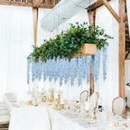Wisteria Hanging Flowers Dense Faux Vine Garland 2pcs | 6 Colors for Wedding Arch Backdrop Home Party & Wall Decor